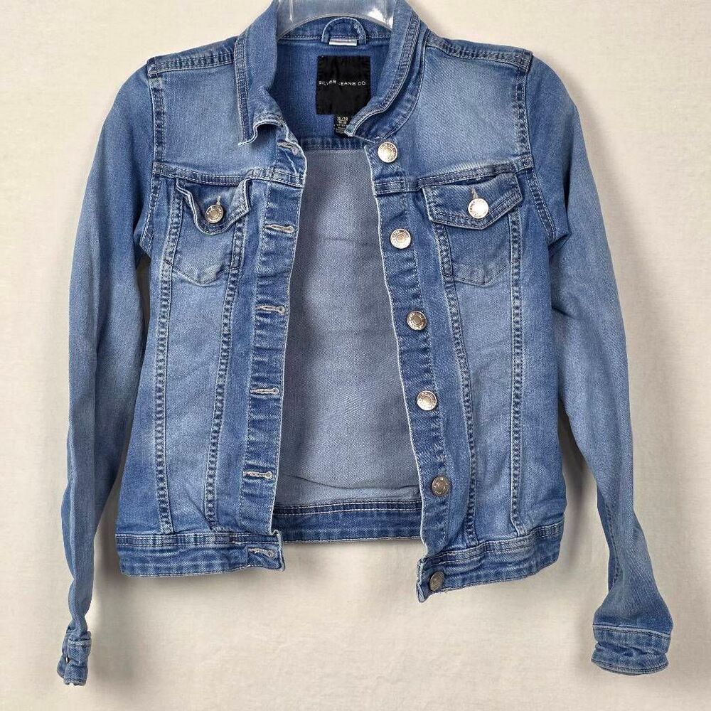 Silver Jeans Co Girls XL Denim Jacket Light Wash 14–16